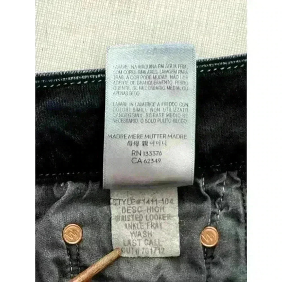 Mother Sz 24 The Looker Ankle Fray Jeans Last Call Skinny High Rise Stretch - Picture 12 of 14